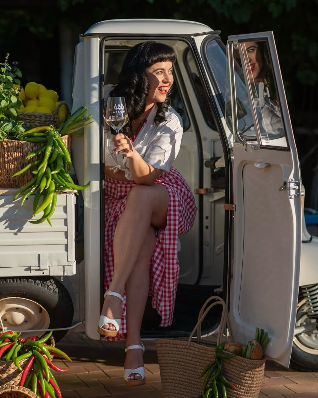 Piaggio Ape aperitivo bar cu Prosecco